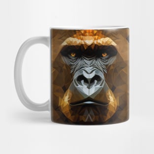 Triangle Gorilla - Abstract polygon animal face staring Mug